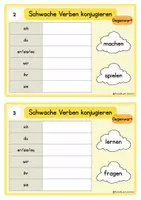 Vorschau - Stationenlernen - Übungskartei: Schwache Verben konjugieren in den verschiedenen Zeitformen - Seite 3