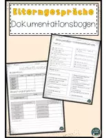 Vorschau - Arbeitsblätter - Elterngespräche - Dokumentationsbogen editierbar - Deckblatt