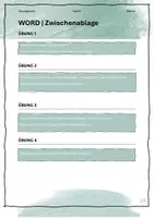 Vorschau - Arbeitsblätter - Übungsblatt zur Zwischenablage in Word - Deckblatt