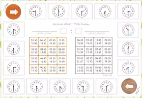 Vorschau - Spiele - Uhrzeiten, 6x Bingo, Klasse 1-2, Uhr: Volle Stunden, Halbe Stunden Viertelstunden- differenziert! - Seite 2