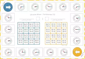 Vorschau - Spiele - Uhrzeiten, 6x Bingo, Klasse 1-2, Uhr: Volle Stunden, Halbe Stunden Viertelstunden- differenziert! - Seite 3