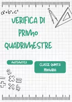 anteprima - Esercizi - VERIFICA DI PRIMO QUADRIMESTRE MATEMATICA CLASSE QUINTA - Pagina di copertina