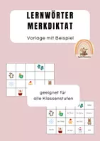 Vorschau - Arbeitsblätter - Lernwörter - Merkdiktat mit Bewegung - Deckblatt