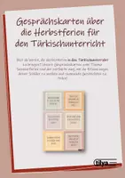 Vorschau - Interaktives Material - Gesprächskarten über die Herbstferien für den Türkischunterricht - Deckblatt