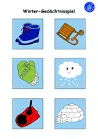 Vorschau - Spiele - Wintergedächtnisspiel - spielerisches Lernen mit liebevollen Illustrationen - Seite 1
