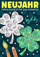 Vorschau - Mal- und Bastelvorlagen - Doodle Kleeblatt Ausmalbilder - Neujahrs Glücksbringer 🍀 2026 - Deckblatt