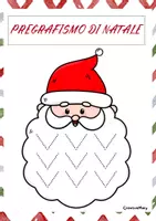anteprima - Altro tipo di materiale - Pregrafismo di Natale.Schede con Babbo Natale da Ripassare, Tracciare e Colorare - Pagina 3