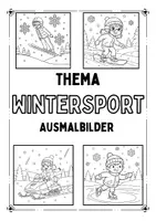 Vorschau - Mal- und Bastelvorlagen - Wintersportarten Ausmalbilder - Deckblatt