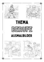 Vorschau - Mal- und Bastelvorlagen - Berufe Ausmalbilder - Deckblatt