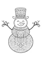 Vorschau - Mal- und Bastelvorlagen - Weihnachtsmandalas - Schneemann - Seite 1