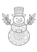 Vorschau - Mal- und Bastelvorlagen - Weihnachtsmandalas - Schneemann - Seite 2