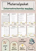 Vorschau - Arbeitsblätter - Internetrecherche machen Lesetext mit Fragen + Lösungen Leseverstehen Wortspeicher didaktische Reserve Lesen Leseverständnis - Deckblatt