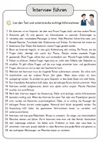 Vorschau - Arbeitsblätter - Interview führen Lesetext mit Fragen + Lösungen Leseverstehen Wortspeicher didaktische Reserve Lesen Leseverständnis - Seite 3