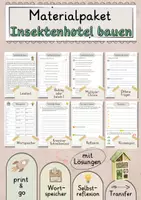 Vorschau - Arbeitsblätter - Insektenhotel bauen Lesetext mit Fragen + Lösungen Leseverstehen Wortspeicher didaktische Reserve Lesen Leseverständnis - Deckblatt