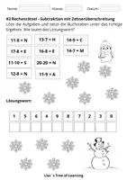 Vorschau - Arbeitsblätter - Mathematik – Rechenrätsel Winter: Subtraktion im ZR 20 (Klasse 1/2) - Seite 3