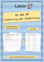 Vorschau - Arbeitsblätter - Das Demonstrativpronomen is, ea, id (Einfühung oder Wiederholung) - Deckblatt