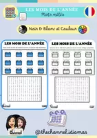Vorschau - Arbeitsblätter - LES MOIS DE L’ANNÉE – Mots mêlés - Deckblatt