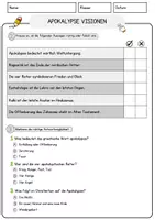Vorschau - Arbeitsblätter - Apokalypse Visionen Religion Arbeitsblätter mit Fragen + Lösungen Lesetext - Seite 2