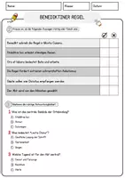Vorschau - Arbeitsblätter - Benediktiner Regel Religion Arbeitsblätter mit Fragen + Lösungen Lesetext - Seite 2