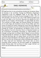 Vorschau - Arbeitsblätter - Engel Hierarchie Religion Arbeitsblätter mit Fragen + Lösungen Lesetext - Seite 1