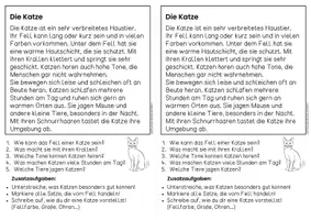 Vorschau - Arbeitsblätter - Die Katze - Sachtexte | Haustiere - für Hefteinträge - Leseverständnis Klasse 1 & 2 - Seite 3