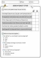 Vorschau - Arbeitsblätter - Gerechtigkeit Ethik Religion Arbeitsblätter mit Fragen + Lösungen Lesetext - Seite 2