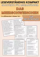 Vorschau - Arbeitsblätter - Das Meerschweinchen - Sachtexte | Haustiere - für Hefteinträge - Leseverständnis Klasse 1 & 2 - Deckblatt