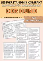 Vorschau - Arbeitsblätter - Der Hund - Sachtexte | Haustiere - für Hefteinträge - Leseverständnis Klasse 1 & 2 - Deckblatt