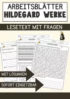 Vorschau - Arbeitsblätter - Hildegard Werke Religion Arbeitsblätter mit Fragen + Lösungen Lesetext - Deckblatt