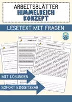 Vorschau - Arbeitsblätter - Himmelreich Konzept Religion Arbeitsblätter mit Fragen + Lösungen Lesetext - Deckblatt