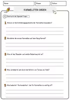 Vorschau - Arbeitsblätter - Karmeliten Orden Religion Arbeitsblätter mit Fragen + Lösungen Lesetext - Seite 3