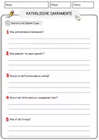 Vorschau - Arbeitsblätter - Katholische Sakramente Religion Arbeitsblätter mit Fragen + Lösungen Lesetext - Seite 3
