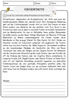 Vorschau - Arbeitsblätter - Kirchenfenster Religion Arbeitsblätter mit Fragen + Lösungen Lesetext - Seite 1