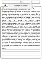 Vorschau - Arbeitsblätter - Kirchenmitarbeit Religion Arbeitsblätter mit Fragen + Lösungen Lesetext - Seite 1