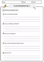 Vorschau - Arbeitsblätter - Klosteraufenthalt Religion Arbeitsblätter mit Fragen + Lösungen Lesetext - Seite 3