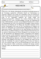 Vorschau - Arbeitsblätter - Krieg Kritik Religion Arbeitsblätter mit Fragen + Lösungen Lesetext - Seite 1
