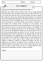 Vorschau - Arbeitsblätter - Kult Symbole Religion Arbeitsblätter mit Fragen + Lösungen Lesetext - Seite 1