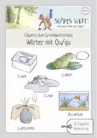 Vorschau - selbst erstellte Cliparts/Grafiken - Clipart-Paket Rechtschreibung: Wörter mit Qu - Deckblatt