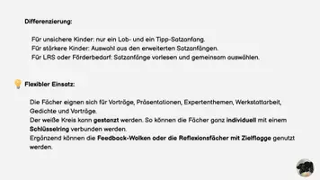 Vorschau - Fördermaterial/Inklusion - Wertschätzung durch Peer - Feedback: Satzanfängefächer - Seite 3