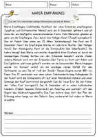 Vorschau - Arbeitsblätter - Mariä Empfängnis Religion Arbeitsblätter mit Fragen + Lösungen Lesetext - Seite 1