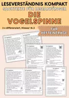Vorschau - Arbeitsblätter - Die Vogelspinne - Sachtexte | Haustiere - für Hefteinträge - Leseverständnis Klasse 1 & 2 - Deckblatt