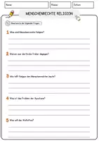 Vorschau - Arbeitsblätter - Menschenrechte Religion Religion Arbeitsblätter mit Fragen + Lösungen Lesetext - Seite 3