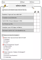 Vorschau - Arbeitsblätter - Mönch Orden Religion Arbeitsblätter mit Fragen + Lösungen Lesetext - Seite 2