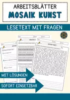Vorschau - Arbeitsblätter - Mosaik Kunst Religion Arbeitsblätter mit Fragen + Lösungen Lesetext - Deckblatt