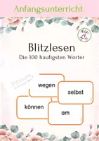 Vorschau - Stundenentwürfe - Blitzlesen: die 100 häufigsten Wörter - Deckblatt