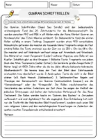 Vorschau - Arbeitsblätter - Qumran Schriftrollen Religion Arbeitsblätter mit Fragen + Lösungen Lesetext - Seite 1