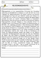 Vorschau - Arbeitsblätter - Religionsgeschichte Religion Arbeitsblätter mit Fragen + Lösungen Lesetext - Seite 1