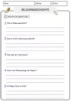 Vorschau - Arbeitsblätter - Religionsgeschichte Religion Arbeitsblätter mit Fragen + Lösungen Lesetext - Seite 3