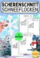 Vorschau - Mal- und Bastelvorlagen - ✨ Schneeflocken basteln – Scherenschnitt-Vorlage für den Winter | Bastelanleitung für Grundschule & Kindergarten - Deckblatt