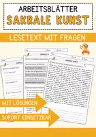 Vorschau - Arbeitsblätter - Sakrale Kunst Religion Arbeitsblätter mit Fragen + Lösungen Lesetext - Deckblatt